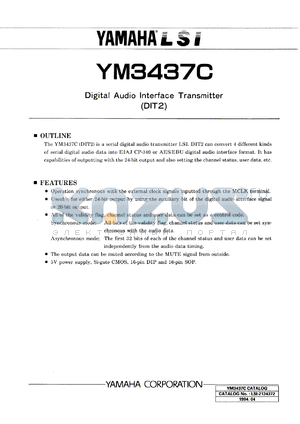 YM3437C-D datasheet - Digital audio interface transmitter