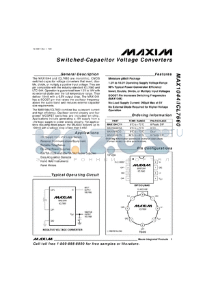 MAX1044CSA datasheet - Switched-capacitor voltage converter