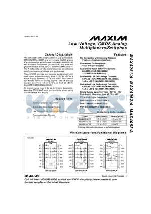 MAX4051C/D datasheet - Low-voltage, CMOS analog multiplexer