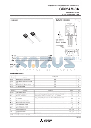 CR2AM-8A datasheet - 0.3A semiconductor for low power use, glass passivation type