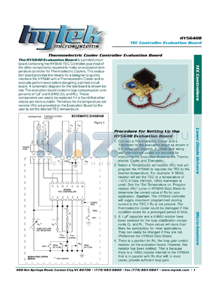 HY5640B datasheet - TEC controller