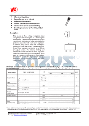 78L06CPK datasheet - Positive-voltage regulator. Output current up to 100mA