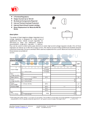 79L12CPK datasheet - Negative-voltage regulator. Output current up to 100mA
