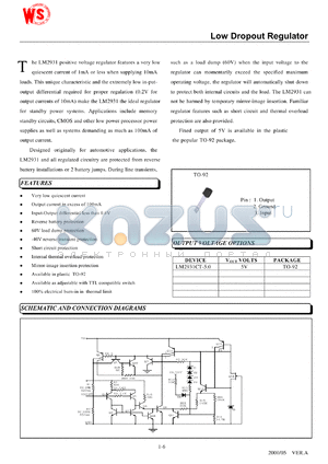 LM2931CT-5.0 datasheet - Low dropout regulator. Vout = 5V.