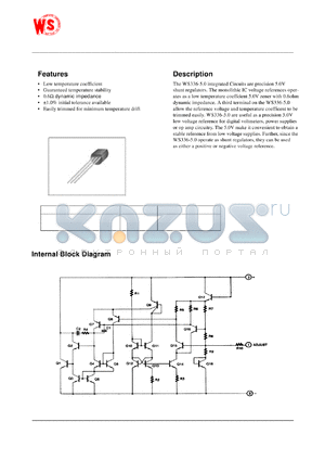 WS336Z-5.0 datasheet - Programmable shunt regulator. 5.0V