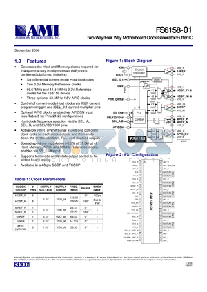FS6158-01 datasheet - Two-way/four way motherboard clock generator/buffer IC