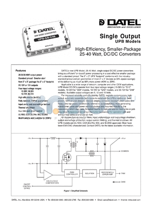 UPB-15/2.5-D24 datasheet - 15V  25-40W, single output DC/DC converter