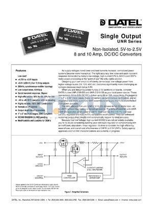 UNR-2.5/10-D5 datasheet - Non-isolated, 25W, single output DC/DC converter