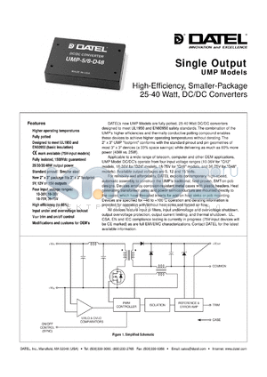 UMP-15/2-Q48 datasheet - 15V 25-40W, single output DC/DC converter