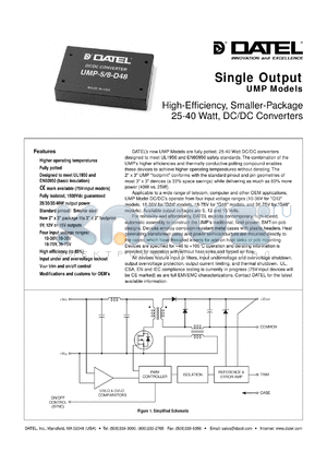 UMP-5/6-Q48 datasheet - 5V 25-40W, single output DC/DC converter