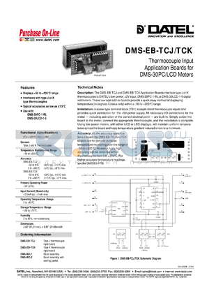 DMS-EB-TCK datasheet - Thermocouple input application board