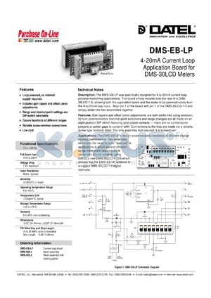 DMS-EB-LP datasheet - 4-20mA current loop application board
