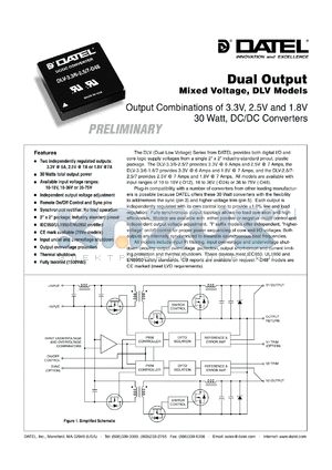 DLV-2.5/7-1.8/7-D12N datasheet - 2.5V and 1.8V 30W Dual output mixed voltageDC/DC converter