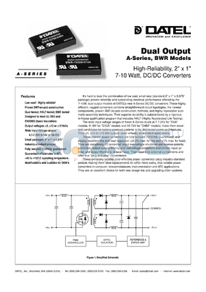 BWR-15/275-D5A datasheet - 15V    7-10W, dual output  DC/DC converter