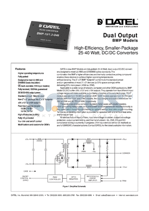 BMP-15/1.3-D24 datasheet - 15V,  25-40W, dual output DC/DC converter