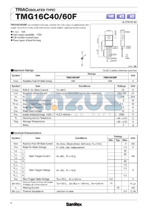 TMG16C40F datasheet - 400V triac (isolated type)