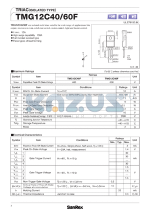 TMG12C40F datasheet - 400V triac (isolated type)