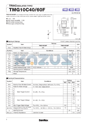 TMG10C40F datasheet - 400V triac (isolated type)