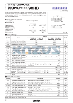 PE90HB80 datasheet - 1600V Thyristor module