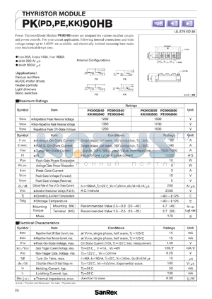 PE90HB40 datasheet - 1200V Thyristor module