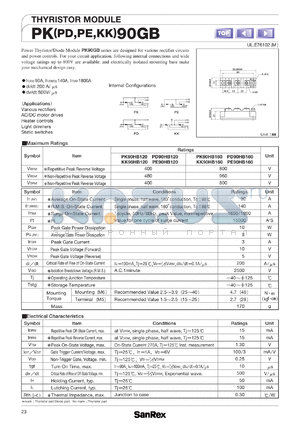 KK90GB160 datasheet - 800V Thyristor module