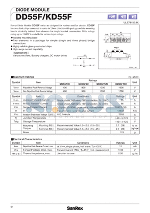 KD55F40 datasheet - 400V diode module