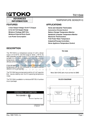 TK11044M-1TL datasheet - Temperature sensor IC