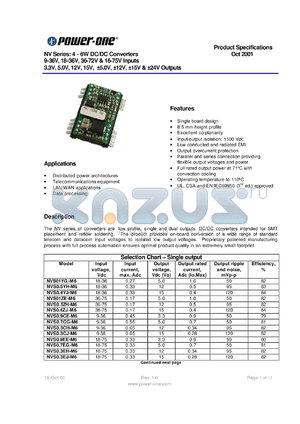 NVS0.3CH-M6 datasheet - Input voltage range:9-36V, output voltage 12V (0.34A) DC/DC converter