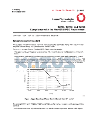 T7256 datasheet - Single-chip NT1 (SCNT1) transceiver