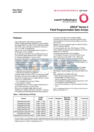 OR2C04A-4144I datasheet - ORCA feild-programmable gate array. Voltage 5.0 V.