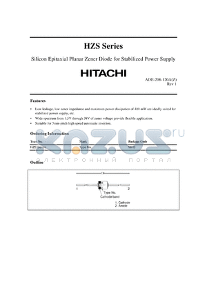 HZS1C3 datasheet - 1.5-1.7V zener diode for stabilized power supply