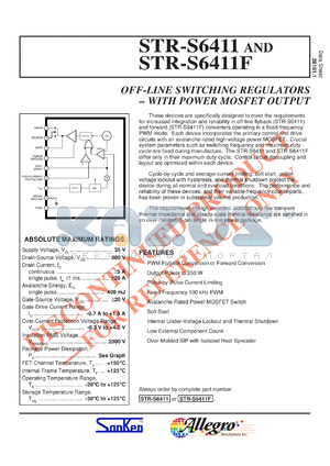 STRS6411F datasheet - Off-line switching regulator