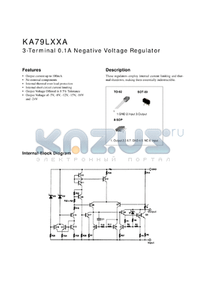 MC79L18AZ datasheet - 18 V, 3-terminal 0.1A negative voltage regulator