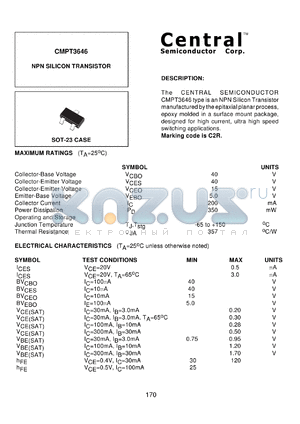 CMPT3649 datasheet - NPN silicon transistor