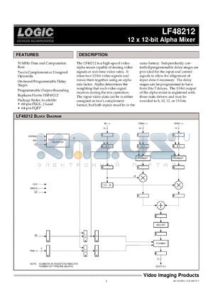 LF48212JC25 datasheet - 12 x 12-bit alpha mixer. Speed 25ns