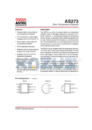 AS273H5G13 datasheet - Over-temperature detector