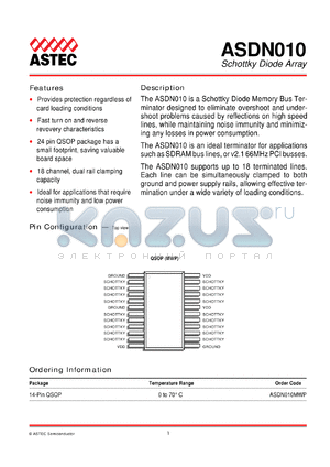 ASDN010MWP datasheet - Schottky diode array