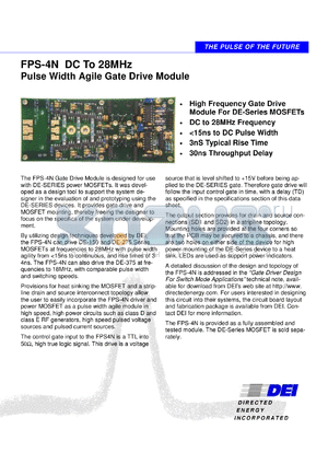 FPS-4N datasheet - DC to 28 MHz Pulse width agile gate drive module