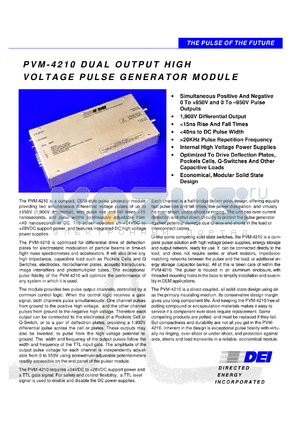 PVM-4210 datasheet - Dual output high voltage pulse generator module