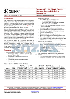 XC2S150E-7PQ208I datasheet - Spartan-IIE 1.8V FPGA.