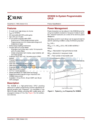 XC9536-10CS48C datasheet - In-system programmable CPLD. Speed 10ns pin-to-pin delay.