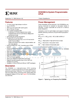 XC95288-10BG352C datasheet - In-system programmable CPLD. Speed 10ns pin-to-pin delay.