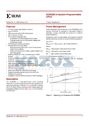XC95288-20BG352C datasheet - In-system programmable CPLD. Speed 20ns pin-to-pin delay.