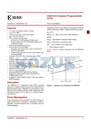 XC95144-15PQ160C datasheet - In-system programmable CPLD. Speed 15ns pin-to-pin delay.