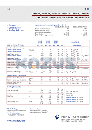 SMP4860 datasheet - N-Channel silicon junction field-effect transistor