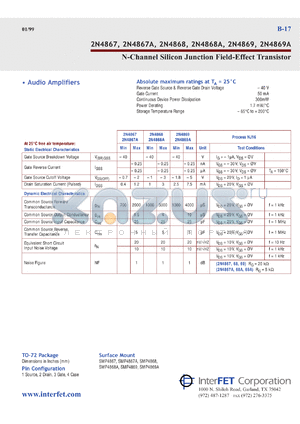 SMP4868A datasheet - N-Channel silicon junction field-effect transistor