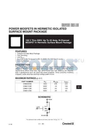 OM6011SM datasheet - 400V N-channel MOSFET