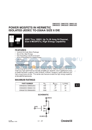 OM6036NM datasheet - 500V N-channel MOSFET