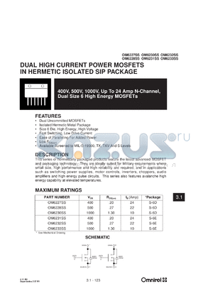 OM6227SS datasheet - 400V N-channel MOSFET