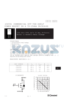 COM150A datasheet - 100V, 25Amp N-channel MOSFET